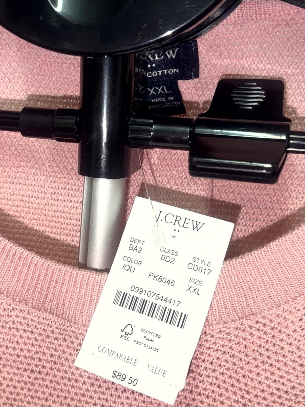 J. Crew Soft Pink Cotton Crewneck Sweater